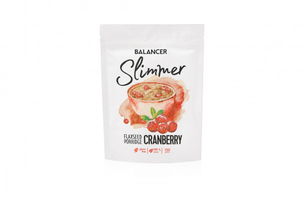BALANCER SLIMMER КАША ЛЬНЯНАЯ НАТУРАЛЬНАЯ С ВЯЛЕНОЙ КЛЮКВОЙ, 150 Г
