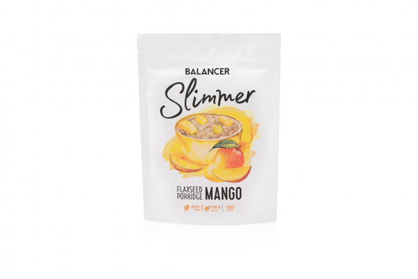 BALANCER SLIMMER КАША ЛЬНЯНАЯ НАТУРАЛЬНАЯ С КУСОЧКАМИ ВЯЛЕНОГО МАНГО, 150 Г