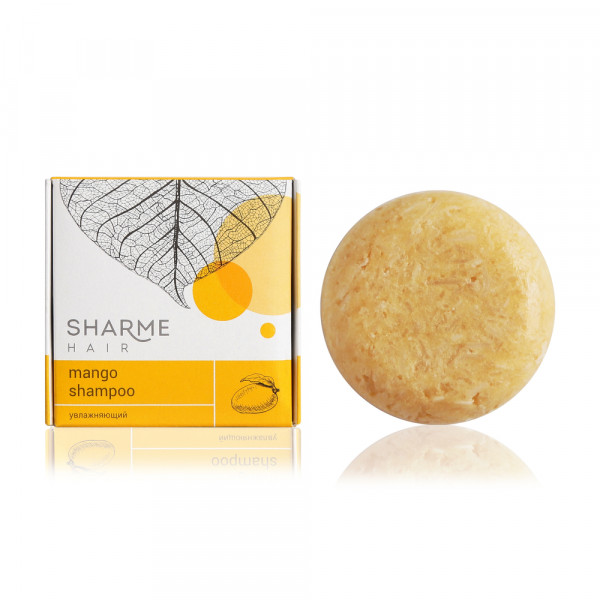 Натуральный твердый шампунь Sharme Hair Mango с маслом манго, увлажняющий, 50 г
